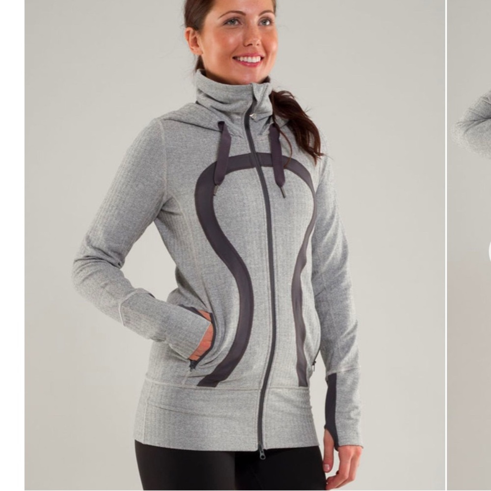 Lululemon Stride Jacket, Ghost heather coal herringbone, size 4